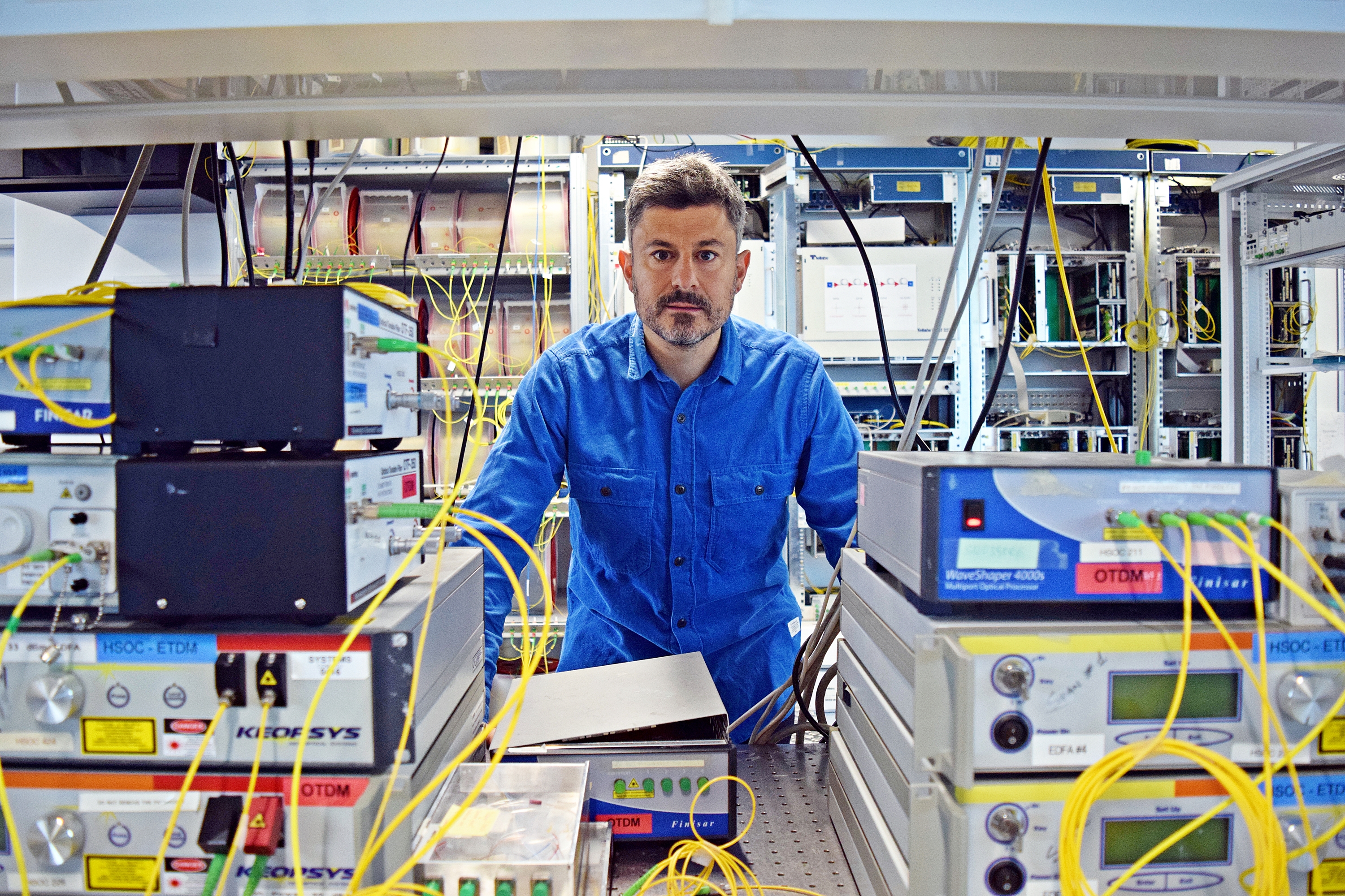 Professor Darko Zibar in the lab